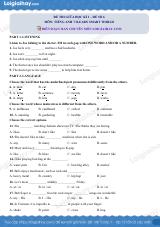Đề thi giữa kì 1 Tiếng Anh 7 iLearn Smart World - Đề số 6
